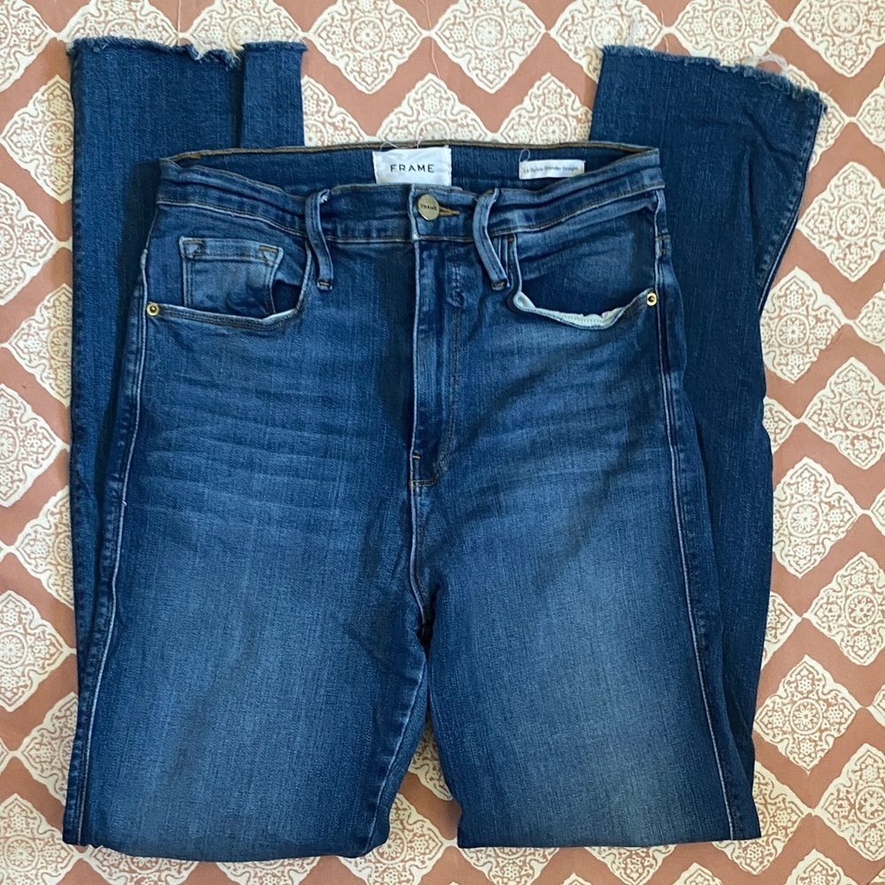 Frame Denim Women's Dark Blue Ankle Jeans Le Sylvie slender straight size 28 - Picture 1 of 8